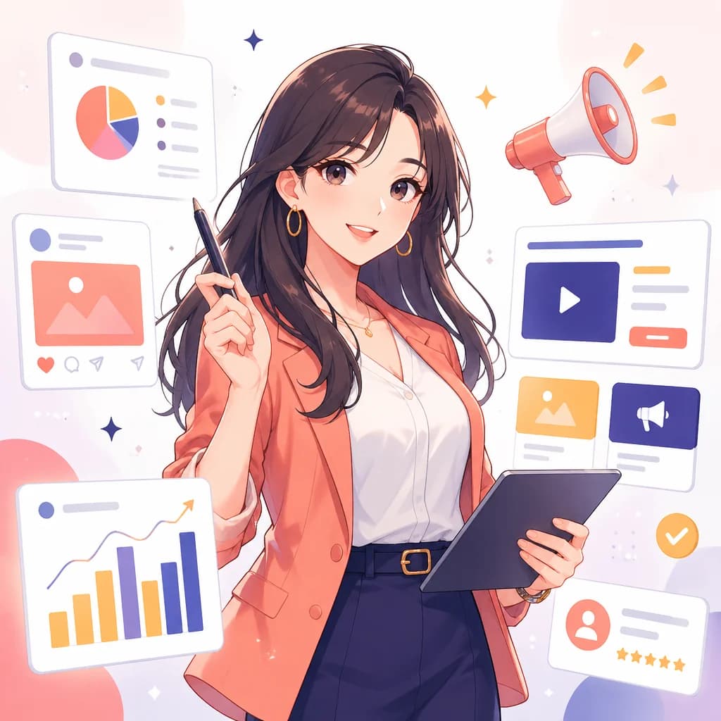 마케터 AI 도구 추천 캐릭터 이미지