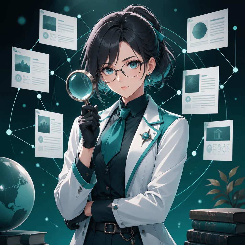 Perplexity 여성 캐릭터 일러스트
