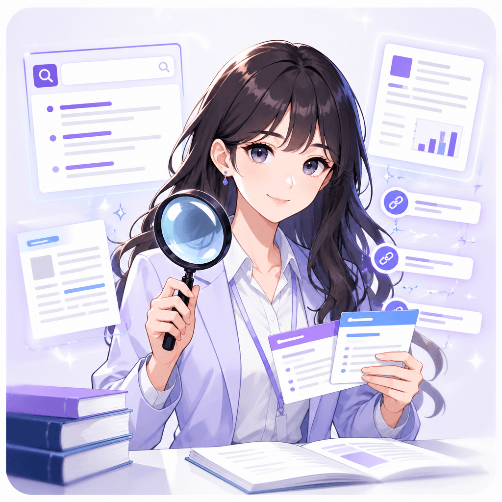 검색/리서치 카테고리 AI 캐릭터 이미지
