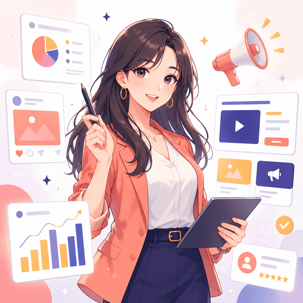 마케터 AI 도구 추천 캐릭터 이미지