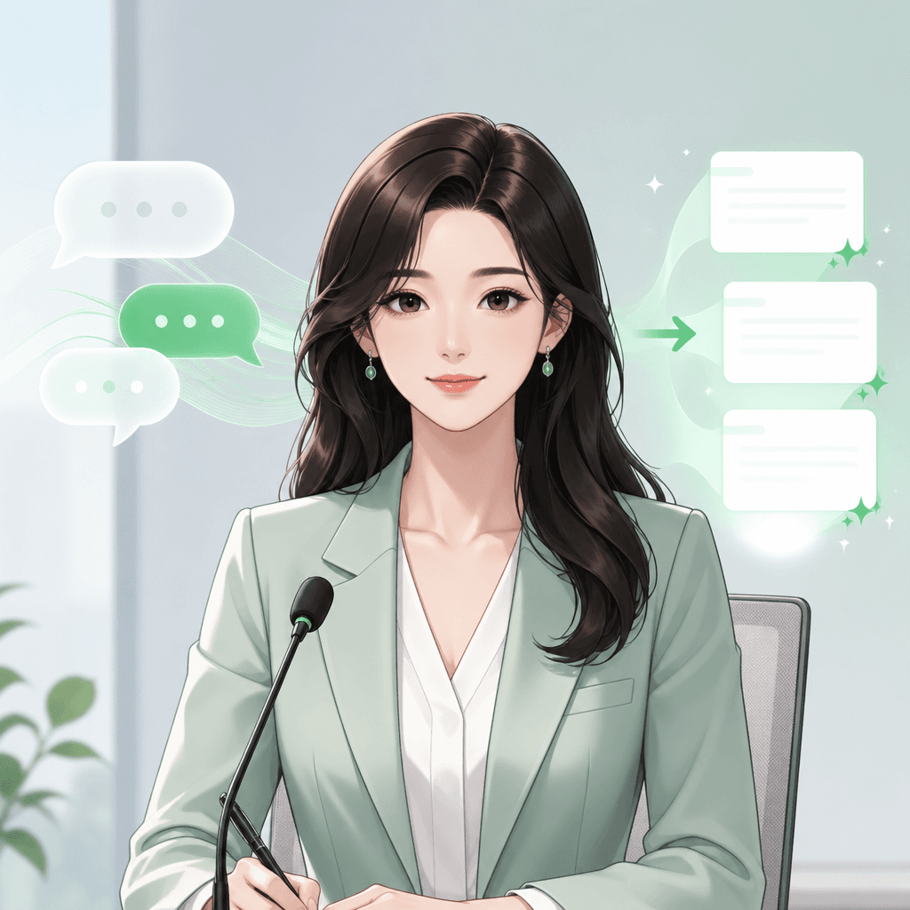 클로바노트 여성 캐릭터 일러스트