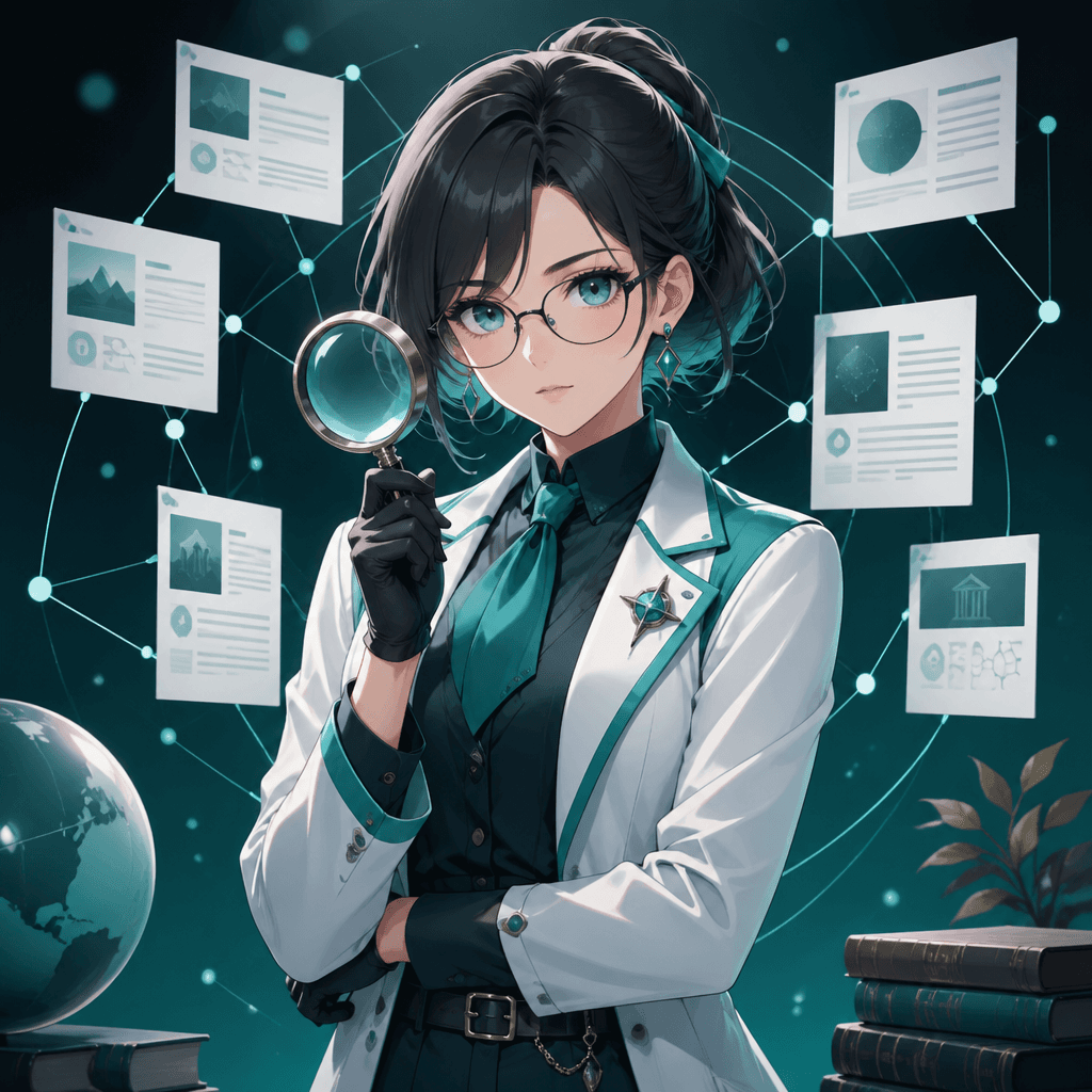 Perplexity 여성 캐릭터 일러스트