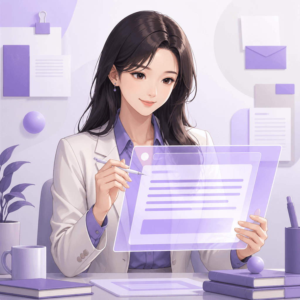 뤼튼 여성 캐릭터 일러스트